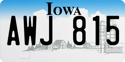 IA license plate AWJ815
