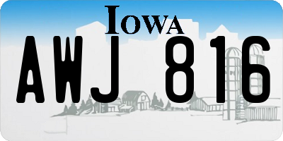 IA license plate AWJ816