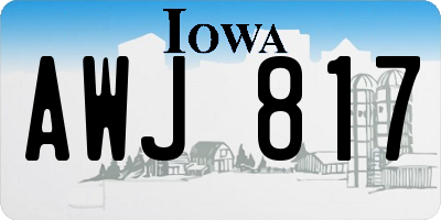 IA license plate AWJ817