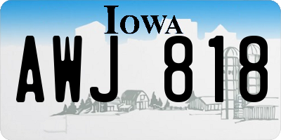 IA license plate AWJ818