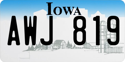 IA license plate AWJ819