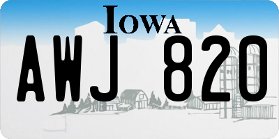 IA license plate AWJ820