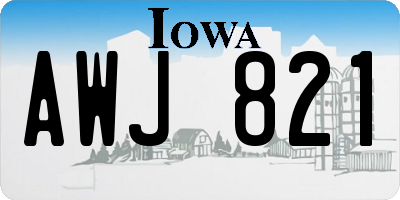 IA license plate AWJ821