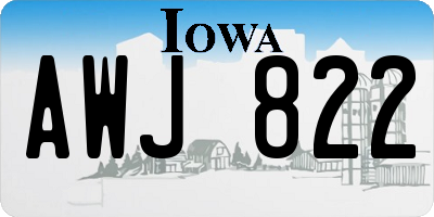 IA license plate AWJ822