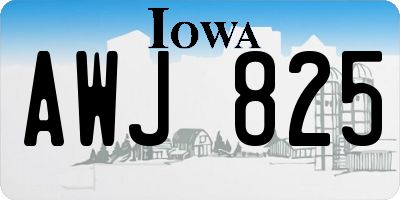 IA license plate AWJ825