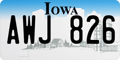 IA license plate AWJ826