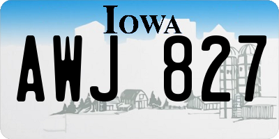 IA license plate AWJ827