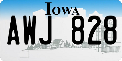 IA license plate AWJ828