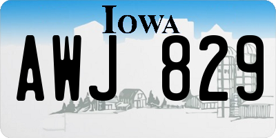 IA license plate AWJ829