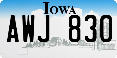 IA license plate AWJ830