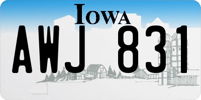 IA license plate AWJ831