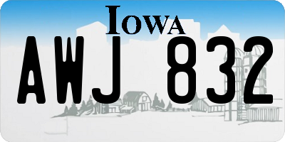 IA license plate AWJ832