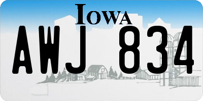 IA license plate AWJ834
