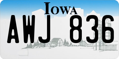 IA license plate AWJ836