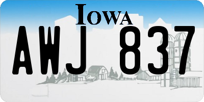 IA license plate AWJ837