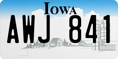 IA license plate AWJ841
