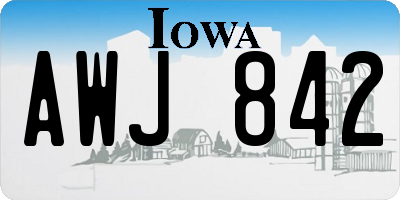 IA license plate AWJ842