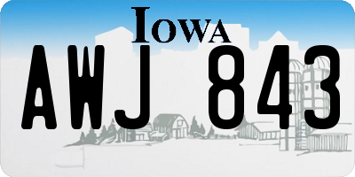 IA license plate AWJ843