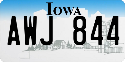 IA license plate AWJ844