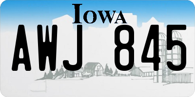 IA license plate AWJ845