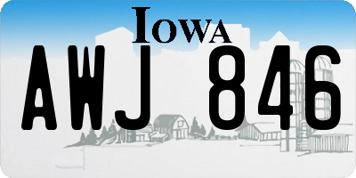 IA license plate AWJ846