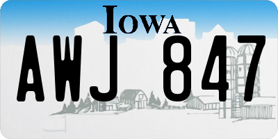 IA license plate AWJ847