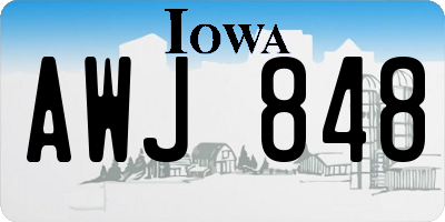 IA license plate AWJ848