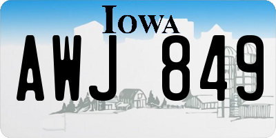IA license plate AWJ849