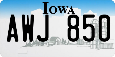 IA license plate AWJ850