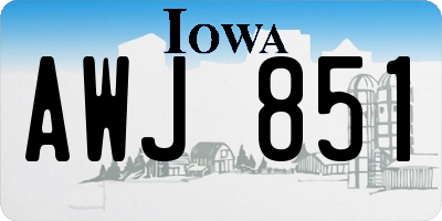 IA license plate AWJ851