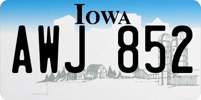 IA license plate AWJ852