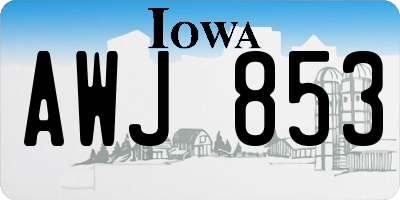 IA license plate AWJ853
