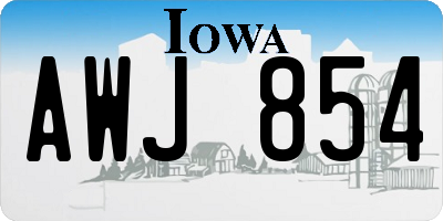 IA license plate AWJ854