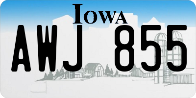 IA license plate AWJ855