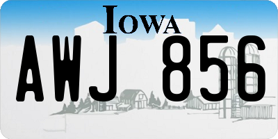 IA license plate AWJ856