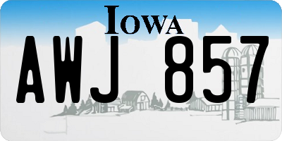 IA license plate AWJ857