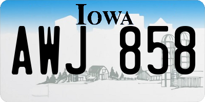 IA license plate AWJ858