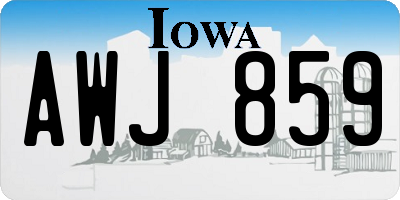 IA license plate AWJ859