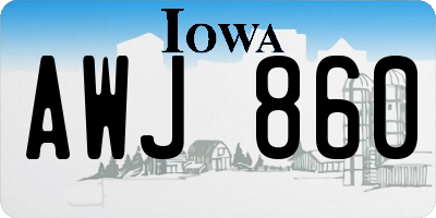 IA license plate AWJ860