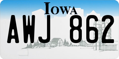 IA license plate AWJ862