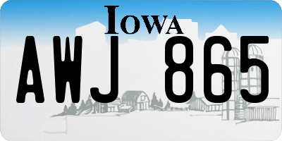 IA license plate AWJ865
