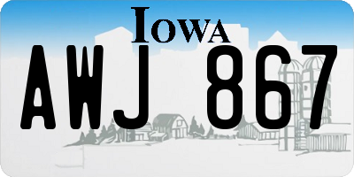 IA license plate AWJ867