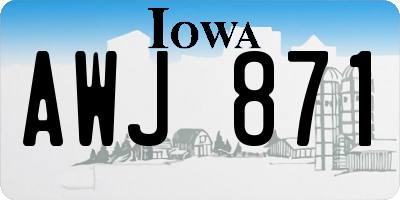 IA license plate AWJ871