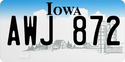 IA license plate AWJ872