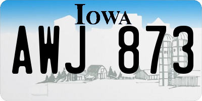IA license plate AWJ873