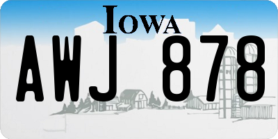 IA license plate AWJ878