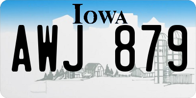 IA license plate AWJ879