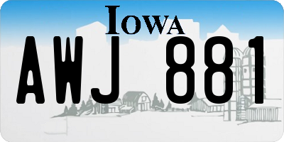 IA license plate AWJ881
