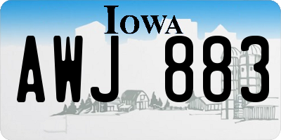 IA license plate AWJ883