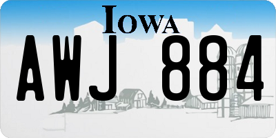 IA license plate AWJ884